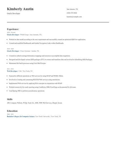 Oracle Developer Resume