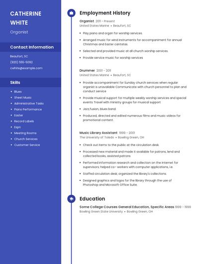 Organist Resume
