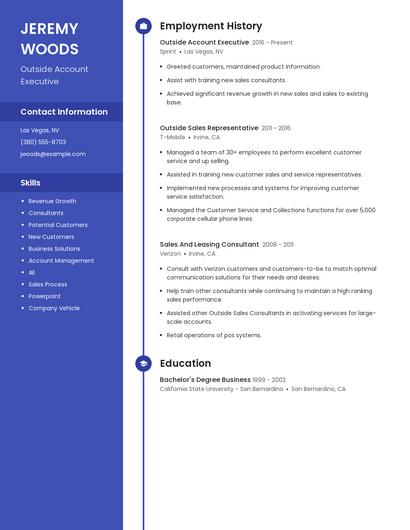 Outside Account Executive Resume