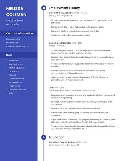 Outside Sales Associate Resume