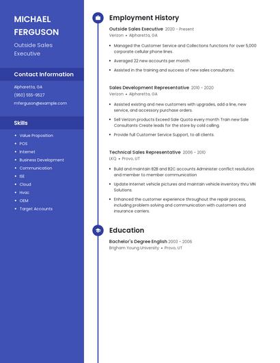 Outside Sales Executive Resume