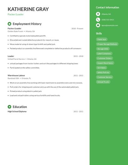 Packer/Loader Resume
