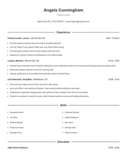 Packer/Loader Resume