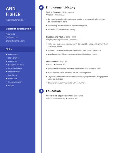 Packer/Shipper Resume