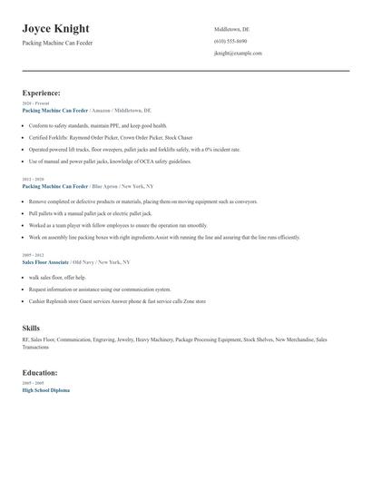 Packing Machine Can Feeder Resume