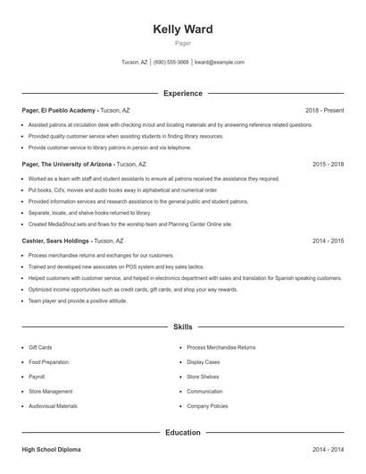 Pager Resume