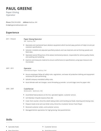 Paper Gluing Operator Resume