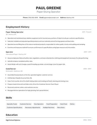 Paper Gluing Operator Resume