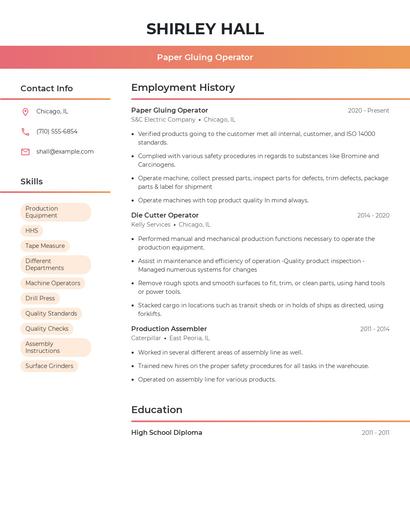 Paper Gluing Operator Resume