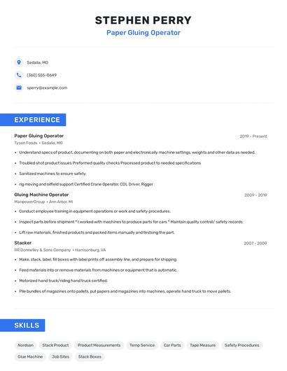 Paper Gluing Operator Resume