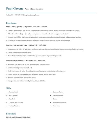 Paper Gluing Operator Resume