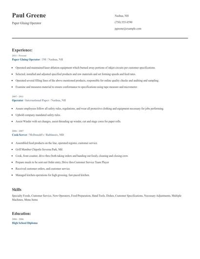 Paper Gluing Operator Resume