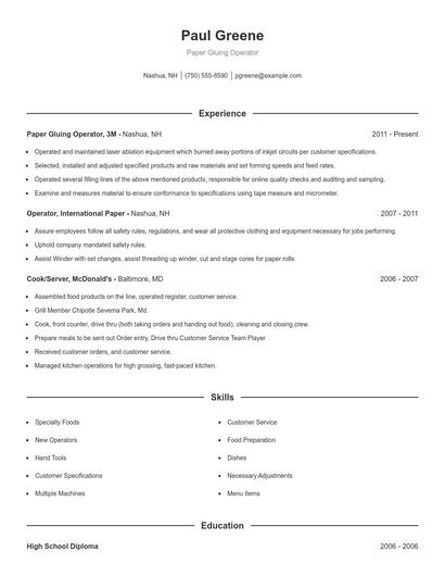 Paper Gluing Operator Resume