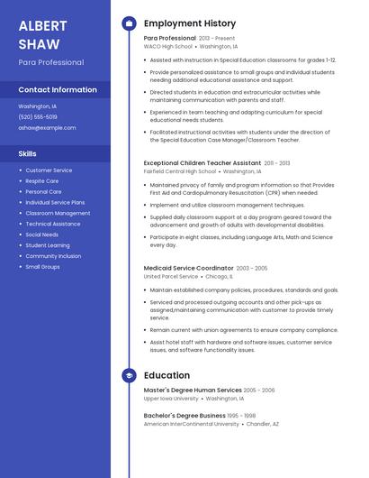 Para Professional Resume