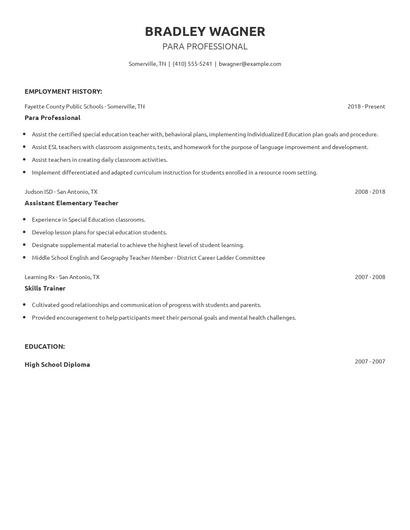Para Professional Resume