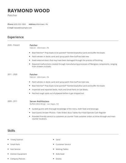 Patcher Resume