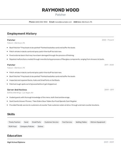 Patcher Resume