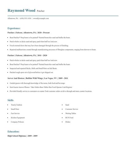Patcher Resume