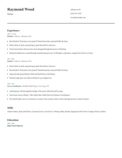 Patcher Resume