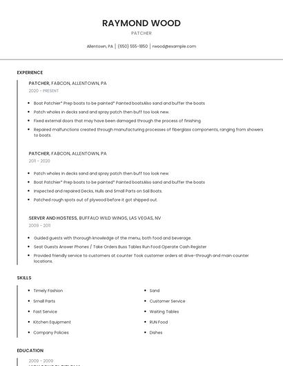 Patcher Resume