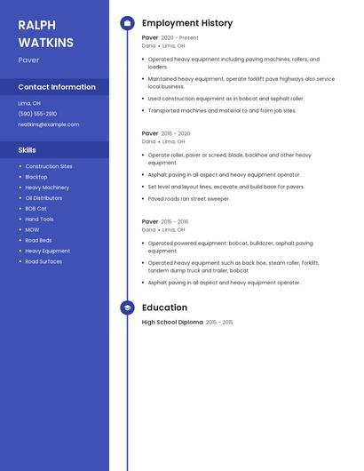 Paver Resume