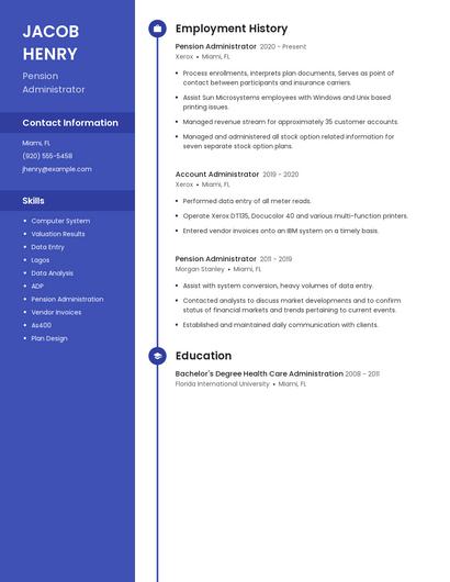 Pension Administrator Resume
