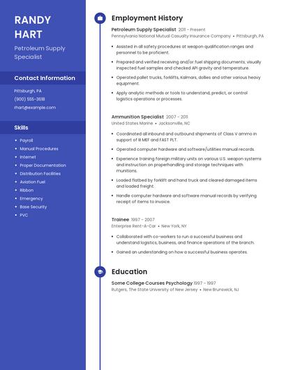 Petroleum Supply Specialist Resume