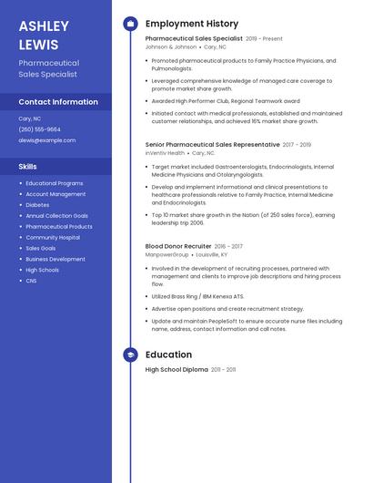 Pharmaceutical Sales Specialist Resume