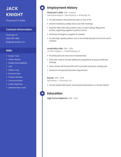 Physician's Aide Resume