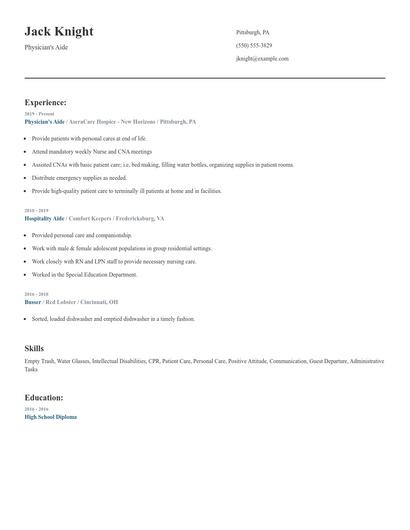 Physician's Aide Resume