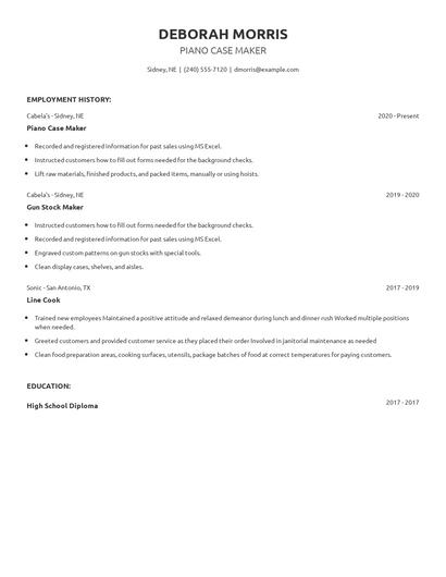 Piano Case Maker Resume