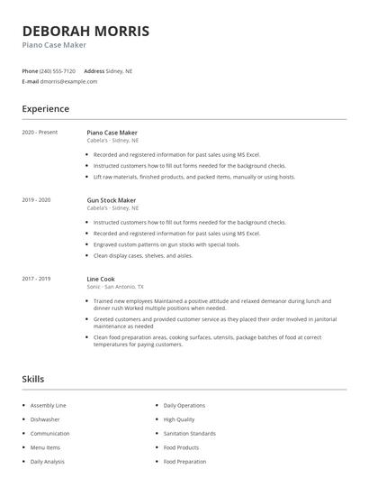 Piano Case Maker Resume