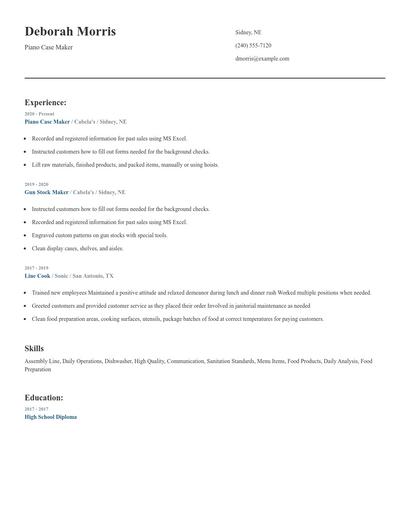 Piano Case Maker Resume