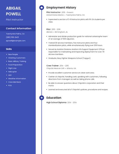 Pilot Instructor Resume