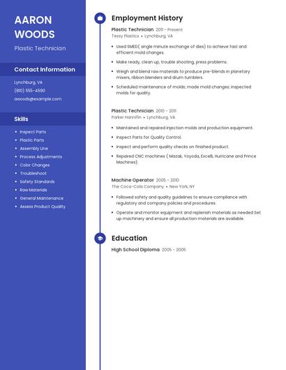 Plastic Technician Resume
