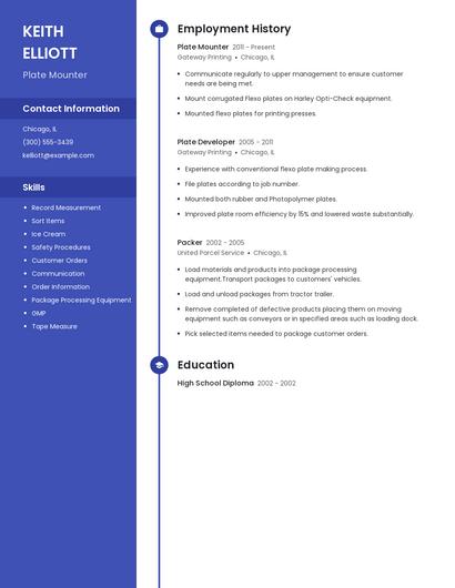 Plate Mounter Resume
