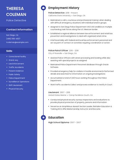 Police Detective Resume