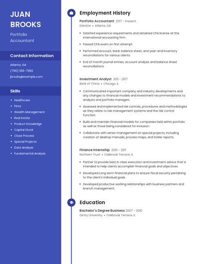 Portfolio Accountant Resume