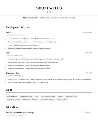 Potter Resume