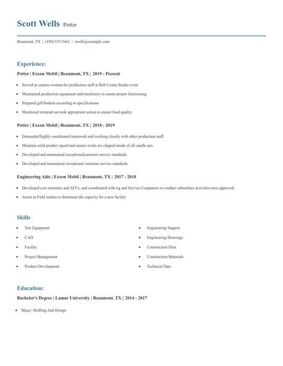 Potter Resume