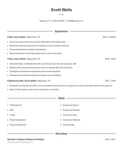 Potter Resume