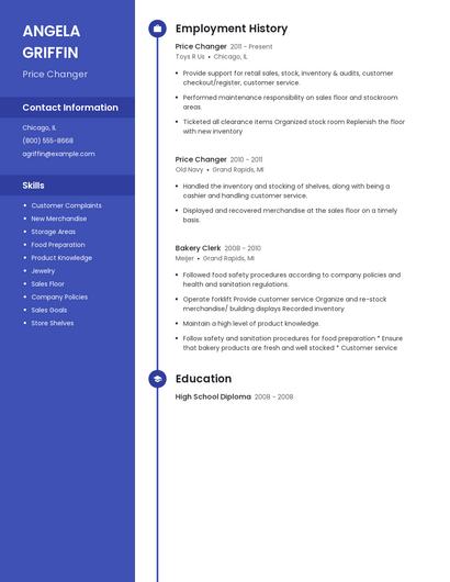 Price Changer Resume