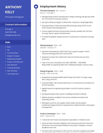 Principal Designer Resume