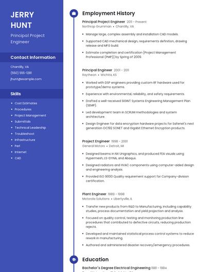 Principal Project Engineer Resume