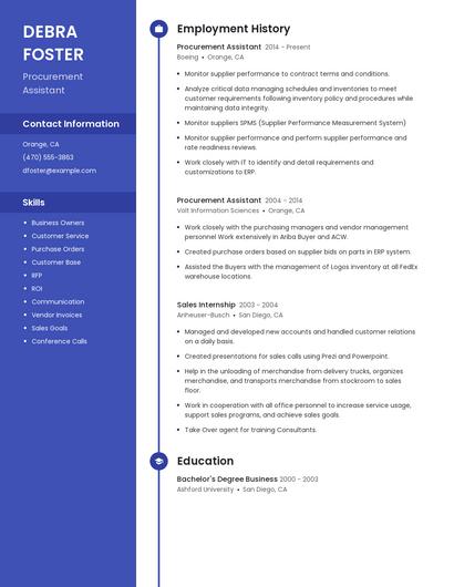 Procurement Assistant Resume
