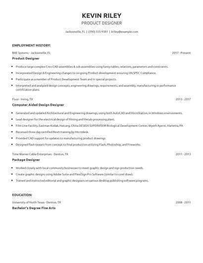 Product Designer Resume