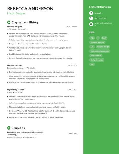 Product Designer Resume