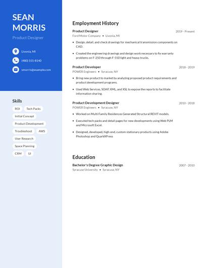 Product Designer Resume