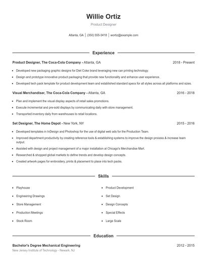 Product Designer Resume