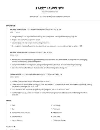 Product Designer Resume